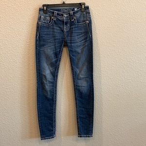 Miss Me, blue denim jeans, skinny fit, like new, size 24, inseam 30